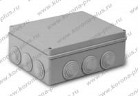 Коробка 240х190х90 IP55 для наружной установки пылевлагозащитная с гермовводами - Интернет магазин Korona-plus Екатеринбург