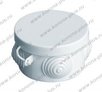 Коробка 65х40 мм IP54 распаячная круглая пылевлагозащитная с вводами - Интернет магазин Korona-plus Екатеринбург